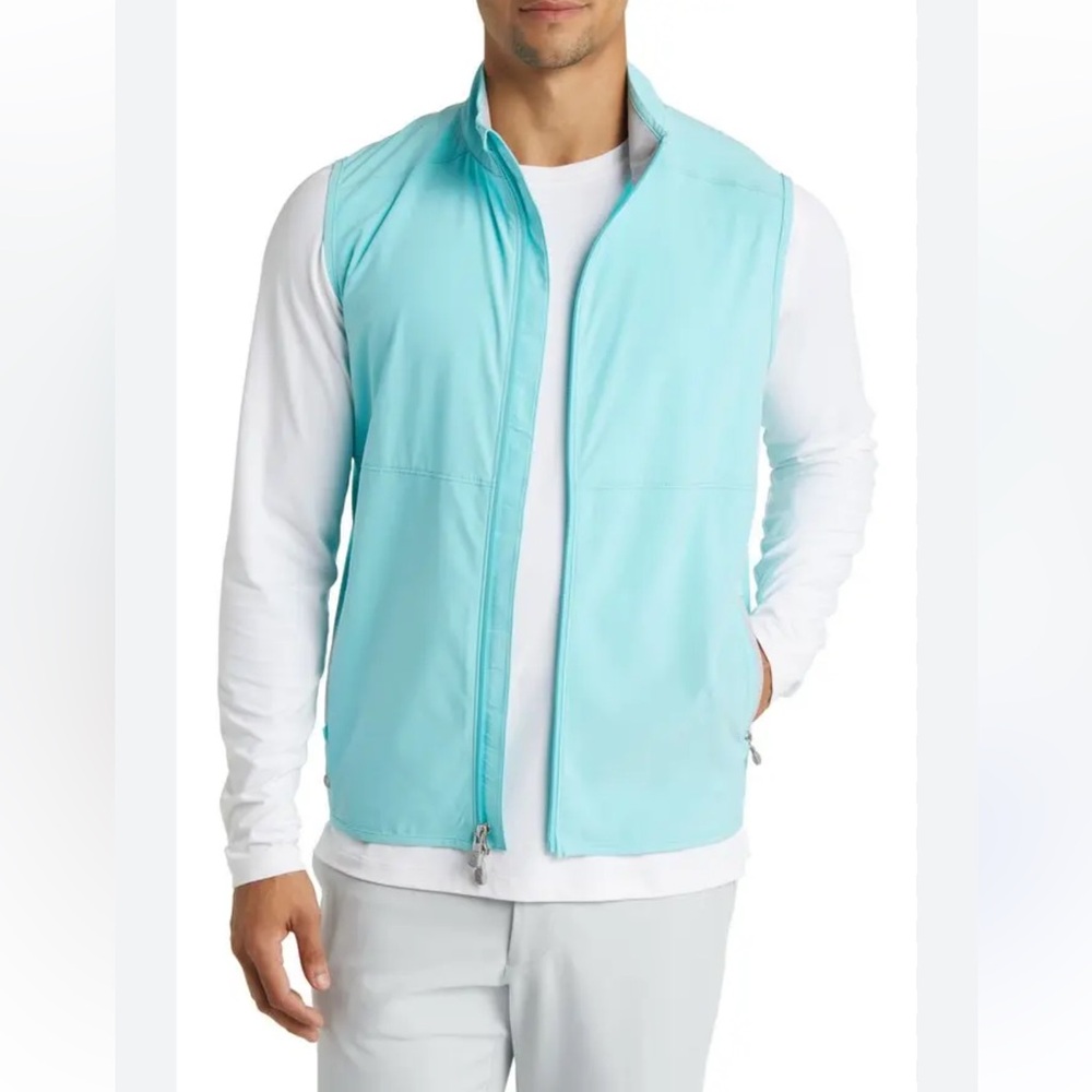 Peter Millar Men's Turquoise Flex Adapt Full-Zip Vest XL NWT
